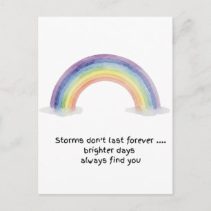 Watercolour Regenboog Stormen Duren Niet Lang Briefkaart
