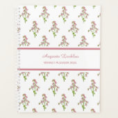 Watercolour Roze Campanula Patroon Weekplanner Planner (Voorkant)