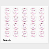 Watercolour Rozen Bedankt Ronde Sticker (Vel)