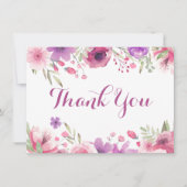 Watercolour Rozen Bloemig Groen Bedankt (Voorkant)