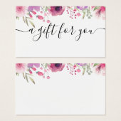 Watercolour Rozen Cadeaubon Visitekaartje (Voorkant /achterkant)