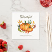 Watercolour Rustic Pumpkin Thanksgiving Dinner Servet (Insitu)