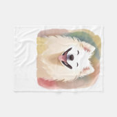Watercolour Samoyed Dog Sticker1 Fleece Deken (Voorkant (Horizontaal))