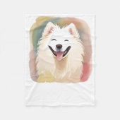 Watercolour Samoyed Dog Sticker1 Fleece Deken (Voorkant)