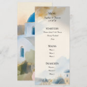 Watercolour Santorini Huwelijksmenu Menu (Voorkant / Achterkant)
