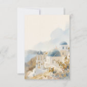 Watercolour Santorini Save The Date Kaart (Achterkant)
