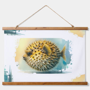 Watercolour Serie: Kogelvis Hangend Wandkleed