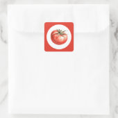 Watercolour tomat illustratie vierkante sticker (Tas)