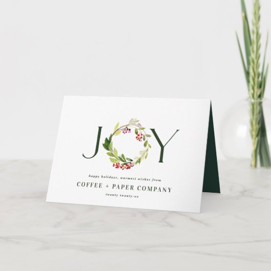 Watercolour traditional botanical modern holiday c feestdagen kaart (Voorkant)