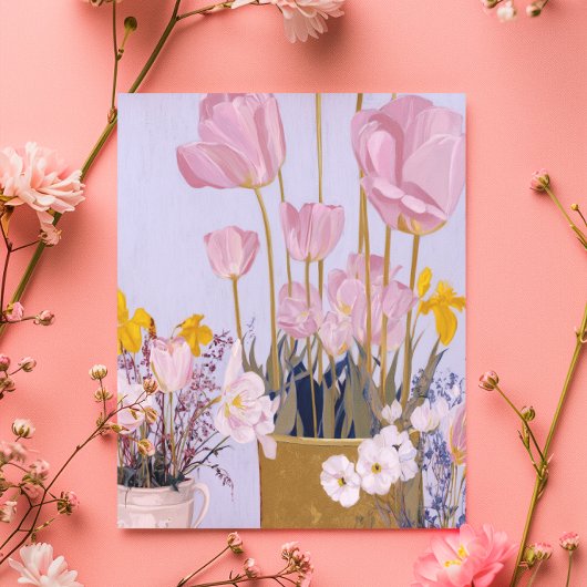 Watercolour Tulp Moederdag kaart schilderij