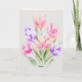 Watercolour Tulpen Moederdagkaart Kaart (Achterkant)