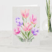 Watercolour Tulpen Moederdagkaart Kaart (Voorkant)