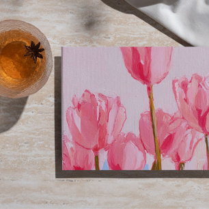 Watercolour Tulpen Moederdagkaart roze Feestdagenkaart