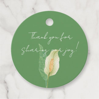 Watercolour white peace lily - mimimalist wedding bedankjes labels