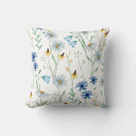 Watercolour Wildflower Throw Pillow Cover  Kussen