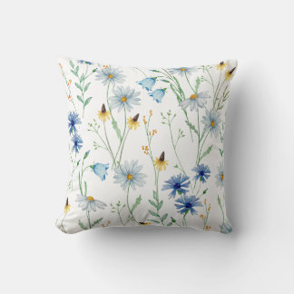 Watercolour Wildflower Throw Pillow Cover  Kussen