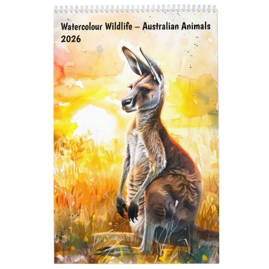Watercolour Wildlife – Australian Animals 2026 Kalender (Hoes)