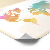Watercolour World Map Poster (Hoek)