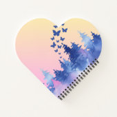 Watercolour Yellow Blue Ombre Butterflies Forest C Notitieboek (Achterkant)