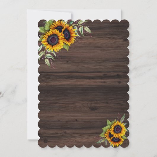 Watercolour Zonnebloem Hout Handgeschreven Baby Sh Kaart (Achterkant)