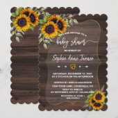 Watercolour Zonnebloem Hout Handgeschreven Baby Sh Kaart (Voorkant / Achterkant)