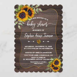 Watercolour Zonnebloem Hout Handgeschreven Baby Sh Kaart