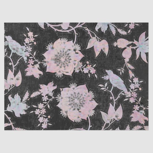 Watercolours pink blue black elegant pattern tissuepapier (Voorkant)
