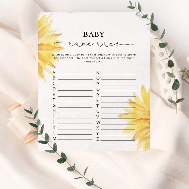 Watercolro sunflower baby name race (Creator heeft geüpload)