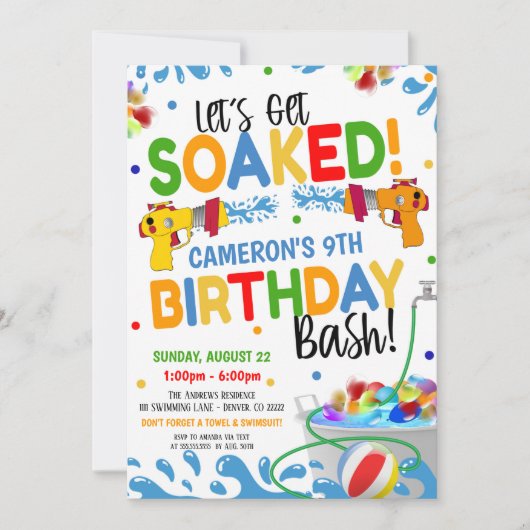 Waterdag Pistool uitnodiging (Voorkant)