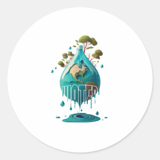 waterdag ronde sticker (Voorkant)