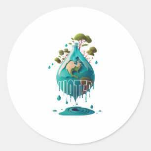 waterdag ronde sticker