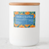 Waterdicht Blauw Sinaasappel Bloemenzeep Verpakkin Voedselcontainer Etiket (Voorkant)