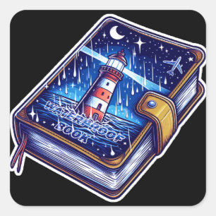 Waterdicht boek vierkante sticker