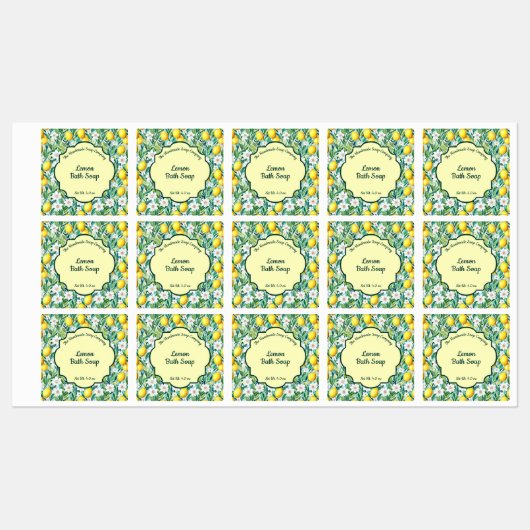 Waterdicht Lemon Soap of Cosmetics Product Label 2 (Vel)