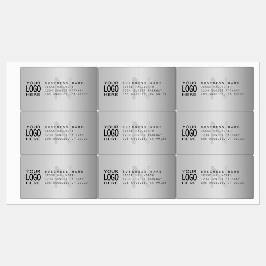 Waterdicht Logo & Modern Faux Metal Retouradres Labels (Vel)