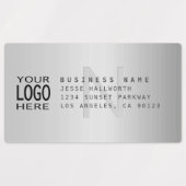 Waterdicht Logo & Modern Faux Metal Retouradres Labels (Design 1)