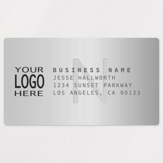 Waterdicht Logo & Modern Faux Metal Retouradres Labels (Design 1)