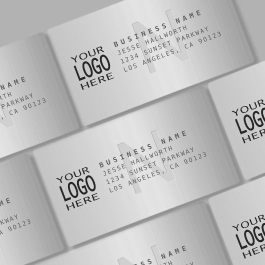 Waterdicht Logo & Modern Faux Metal Retouradres Labels