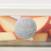 Waterdicht modern bewerkbaar trouwmonogram labels (Aangebracht)
