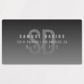 Waterdicht Modern Bold Donker Grijs Ombre Adres Labels (Design 1)
