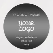 Waterdicht Modern Logo & Tekst Zwart Grijs Gradiën Labels (Design 1)