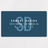 Waterdicht Modern Vet Blauw Adres Labels (Design 1)
