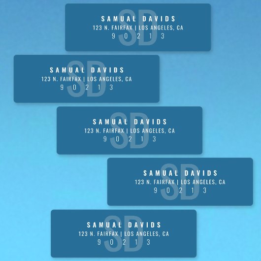 Waterdicht Modern Vet Blauw Adres Labels