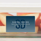 Waterdicht Modern Vet Blauw Ombre Adres Labels (Aangebracht)