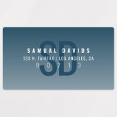 Waterdicht Modern Vet Blauw Ombre Adres Labels (Design 1)