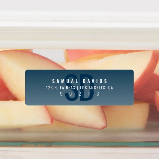 Waterdicht Modern Vet Blauw Ombre Adres Labels (Aangebracht)