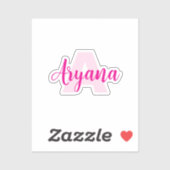 Waterdicht Monogram + Naam | Doorzichtige Stickers (Vel)