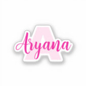 Waterdicht Monogram + Naam | Doorzichtige Stickers (Voorkant)