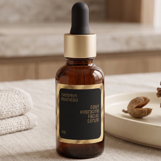 waterdicht productlabel - zwart en goud labels