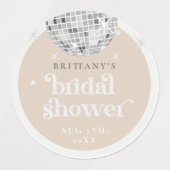 Waterdicht Silver Retro Disco Groovy Vrijgezellenf Labels (Design 1)